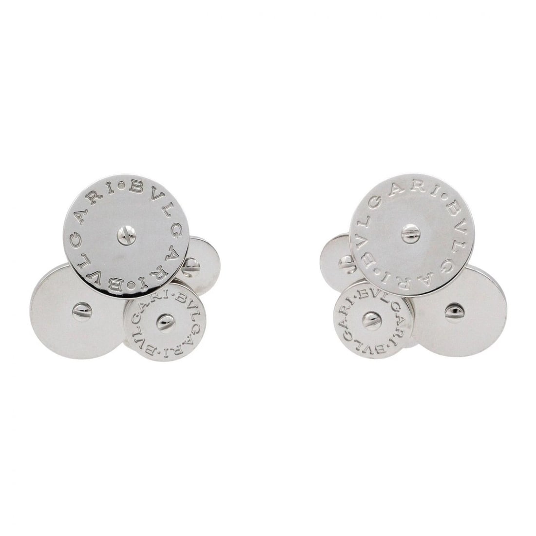 BVLGARI CICLADI ROUND PIERCED EARRINGS: BVLGARI Cicladi Round Pierced Earrings Brand: BVLGARI Type/Style: Pierced earrings Material: K18WG?White Gold?, Color: Silver Size: Size 18mm x 18.3mm(0.7" x 0.7") Accessories: None Accessories