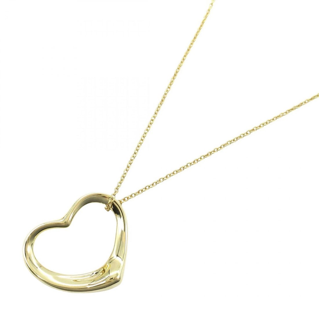 TIFFANY?CO OPEN HEART NECKLACE: TIFFANY?CO Open Heart Necklace Brand: TIFFANY?CO Type/Style: Necklace Material: K18 (Yellow Gold), Color: Gold Size: Size Neck rotation?41cm(16.1") Motif W?21mm x H?18mm(0.8" x 0.7") Accessories: