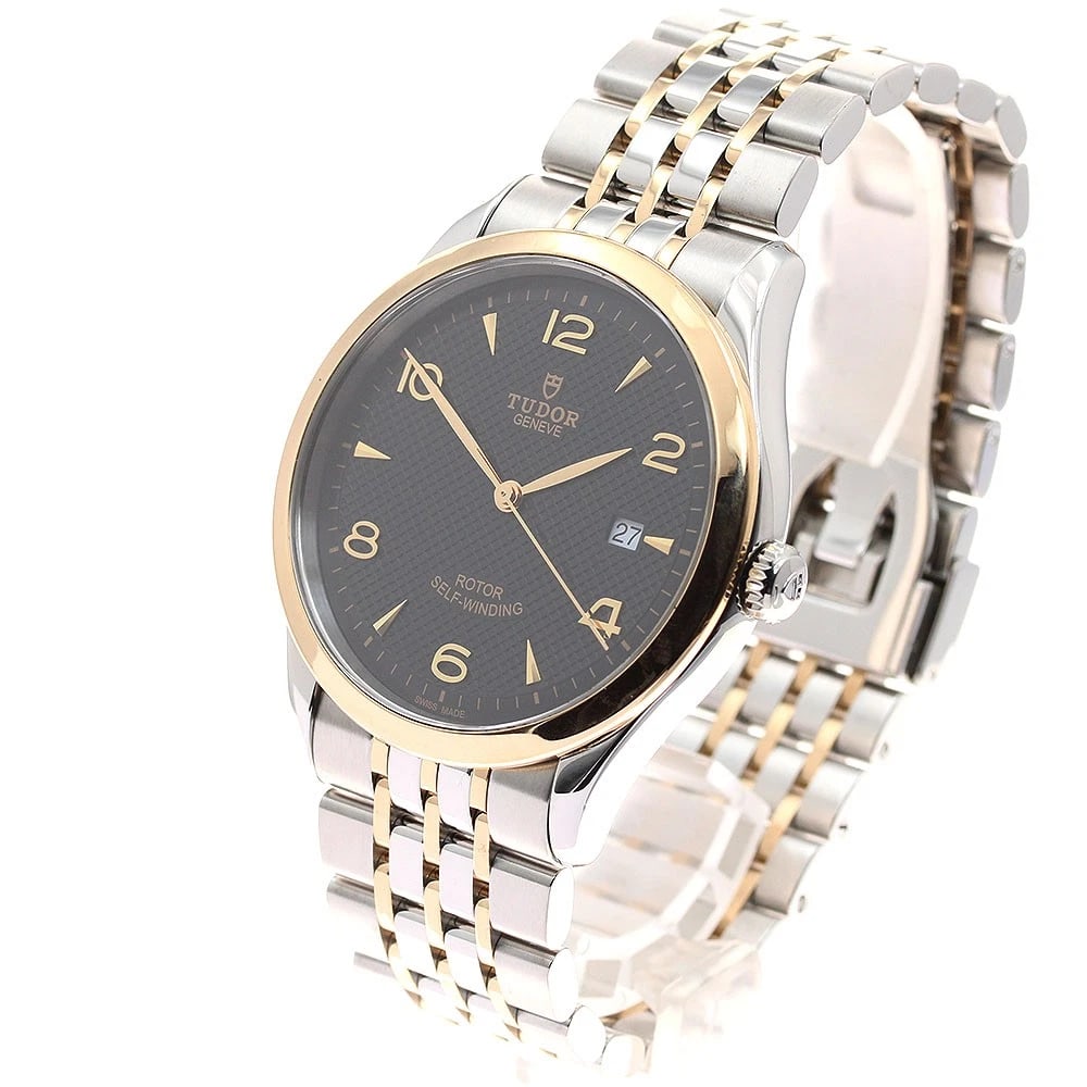 TUDOR DATE BLACK AUTOMATIC WATCH - 2