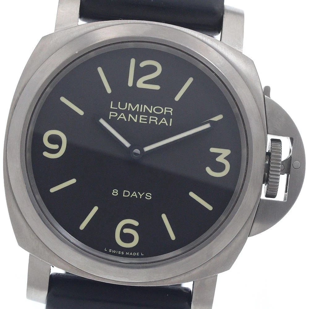PANERAI LUMINOR DARK BROWN HAND WINDING WATCH: PANERAI Luminor Dark brown Hand Winding Watch Brand: PANERAI Type/Style: Wristwatch Material: Band Material rubber, Case Material titanium Color: Dial Color Dark brown Size: Case size About 44mm
