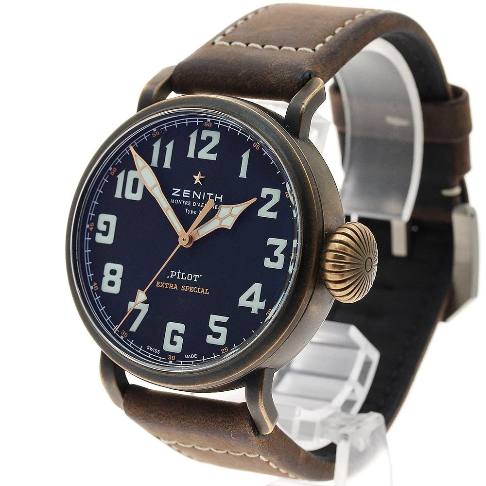 ZENITH PILOT BLACK AUTOMATIC WATCH - 2