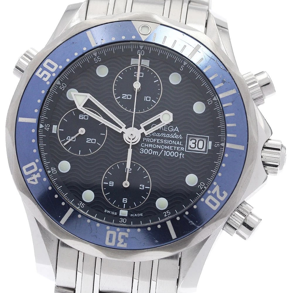 OMEGA SEAMASTER DATE CHRONOGRAPH NAVY DIAL AUTOMATIC WATCH: OMEGA Seamaster Date Chronograph Navy Dial Automatic Watch Brand: OMEGA Type/Style: Wristwatch Material: Band Material Stainless Steel, Case Material Stainless Steel Color: Dial Color Navy Size: Case