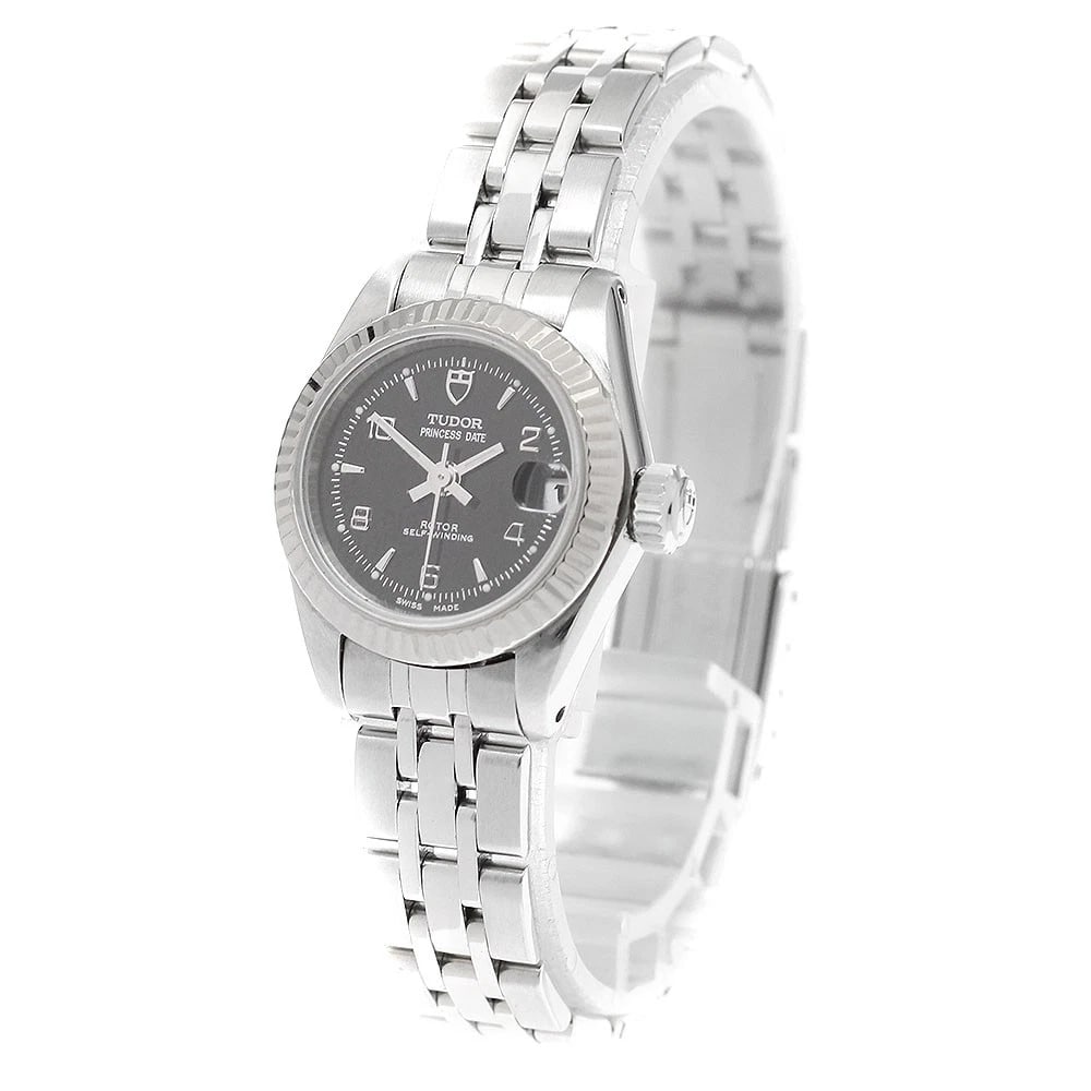TUDOR PRINCESS DATE WG BEZEL BLACK DIAL AUTOMATIC WATCH - 2