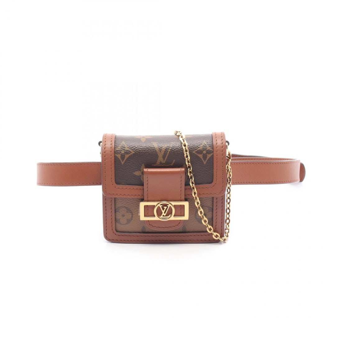 LOUIS VUITTON DAUPHINE BB BUM WAIST BELT BAG: LOUIS VUITTON Dauphine BB bum Waist belt bag Brand: LOUIS VUITTON Type/Style: Waist bag Body bag Material: Exterior Material Monogram Reverse ? PVC coated canvas ? leather Color: Exterior Color Brown?