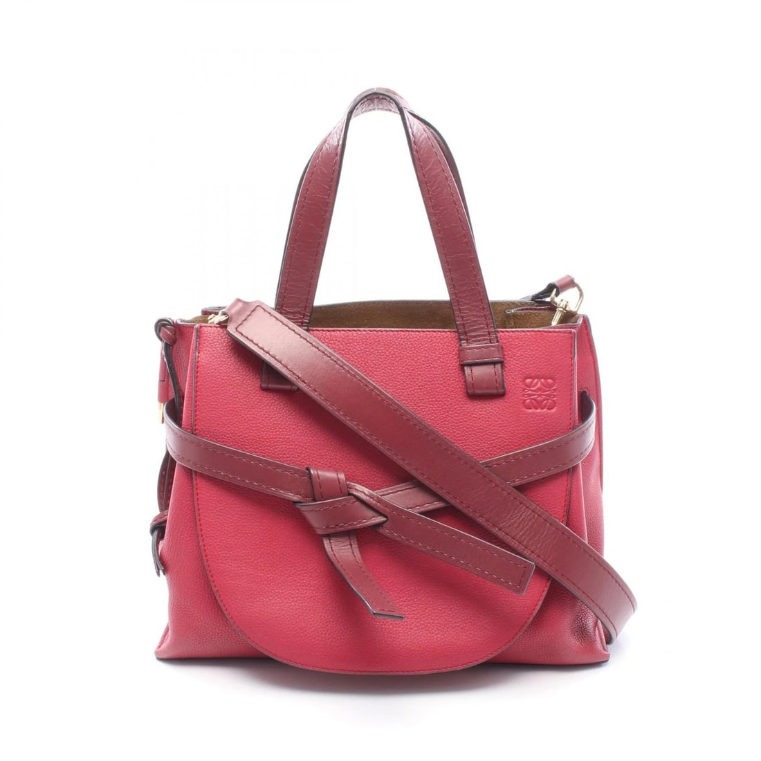 LOEWE GATE TOP HANDLE TOTE SHOULDER BAG LEATHER RED: LOEWE gate top handle Tote shoulder Bag leather Red Brand: LOEWE Type/Style: Tote Bag Material: Exterior Material leather Color: Exterior Color Red?ish colors ? Bordeaux?ish colors Size: (H:9.4" x W:1