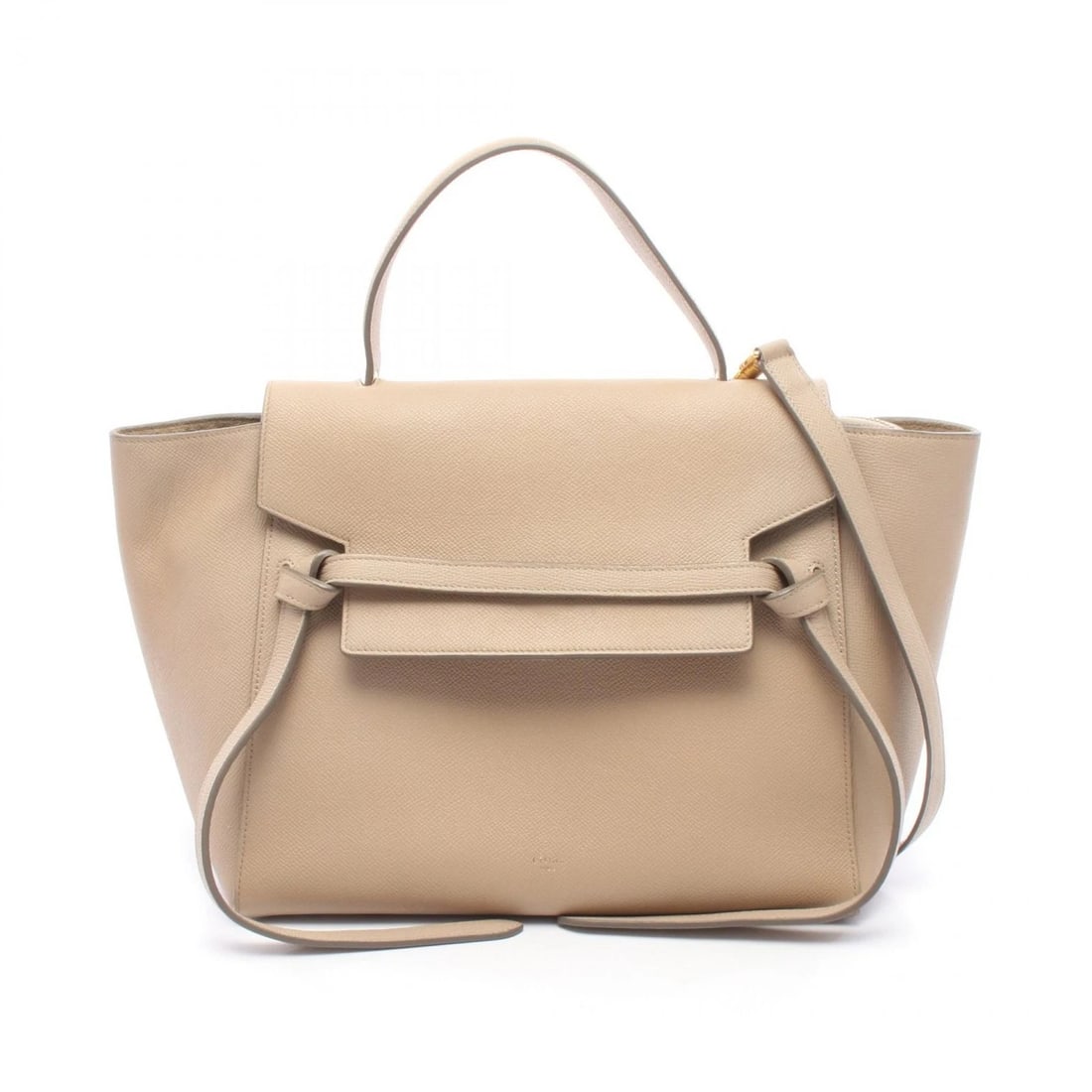 CELINE MINI 2-WAY BELT BAG HANDBAG: CELINE MINI 2-way belt bag Handbag Brand: CELINE Type/Style: Handbag Material: Exterior Material leather Color: Exterior Color Beige?ish colors Size: (H:9.8" x W:11.0" x D:6.5") Accessories: None