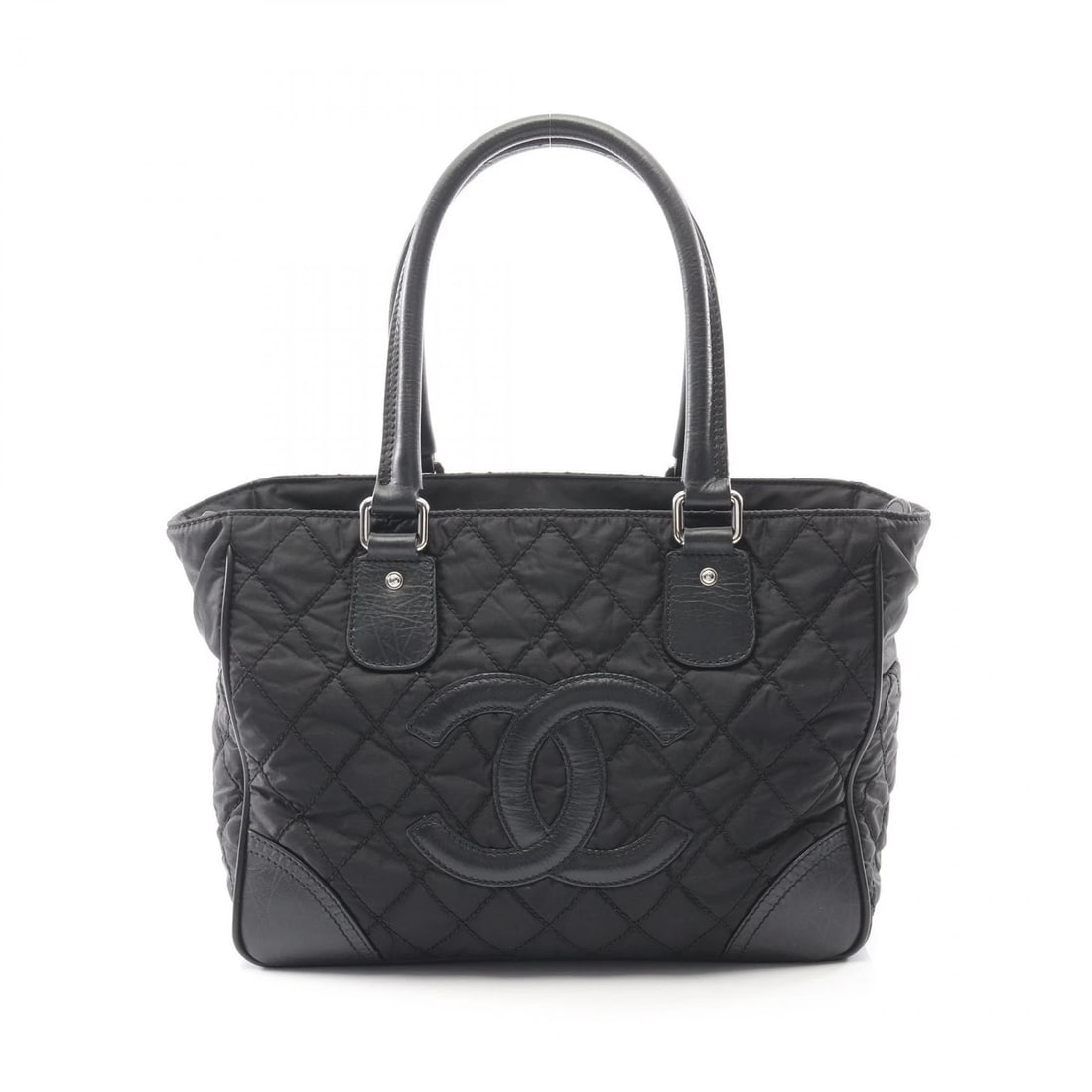 CHANEL PARIS YORK LINE TOTE BAG: CHANEL Paris York Line Tote Bag Brand: CHANEL Type/Style: Tote Bag Material: Exterior Material Nylon ? leather Color: Exterior Color Black?ish colors Size: (H:10.2" x W:13.0" x D:5.5") Accessories