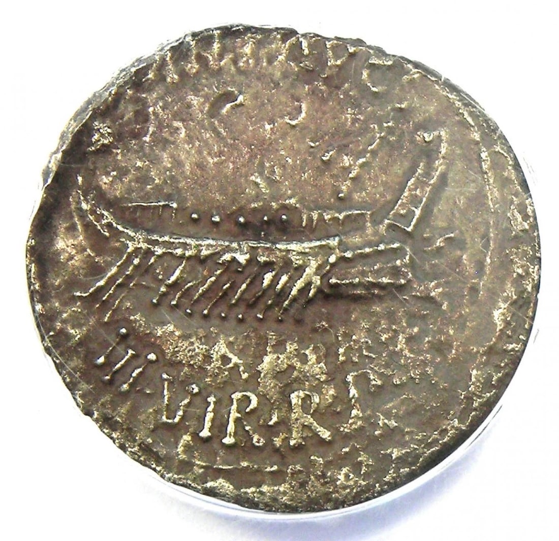 MARC ANTONY AR DENARIUS SILVER ROMAN COIN (1 of 2)