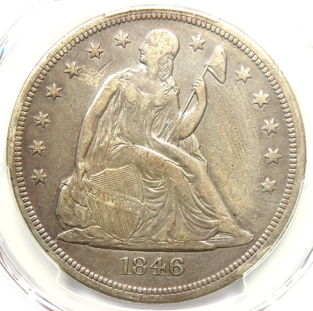 1846-O SEATED LIBERTY SILVER DOLLAR $1 COIN: 1846-O Seated Liberty Silver Dollar $1 Coin Year : 1846 Denomination : $1 Country of Origin : United States Accessories: None Accessories Notice: When purchasing pre-owned goods, please refer to the p