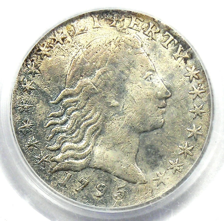 1795 FLOWING HAIR HALF DIME COIN: 1795 Flowing Hair Half Dime Coin Year: 1795 Denomination: Half Dime Country of Origin: United States Accessories: None Accessories Notice: When purchasing pre-owned goods, please refer to the photos o