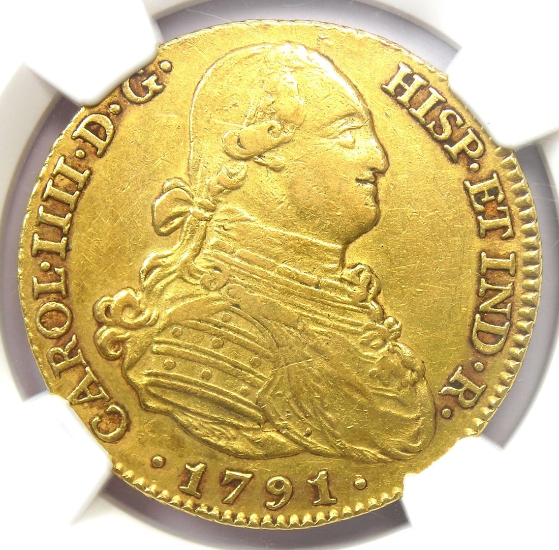 1791 SPAIN GOLD CHARLES IV 4 ESCUDOS GOLD 4E COIN (1 of 2)
