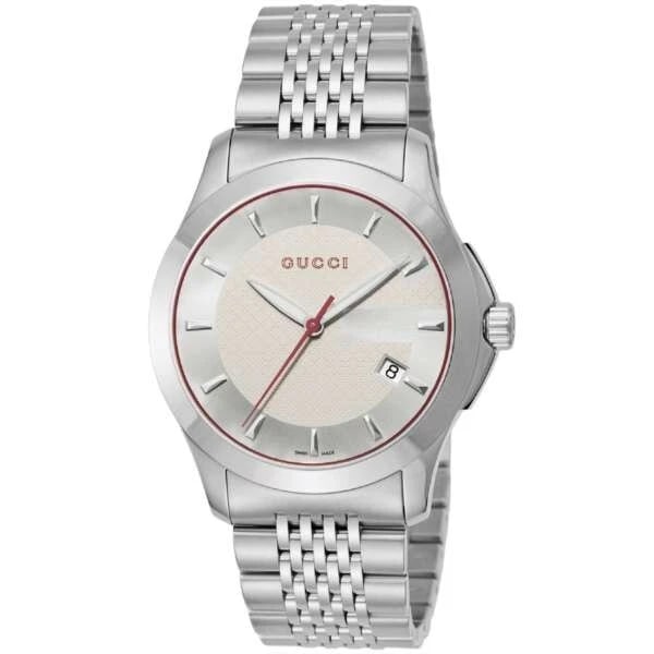 GUCCI G-TIMELESS SILVER WATCH: GUCCI G-Timeless Silver Watch Brand: Gucci Type/Style: Wristwatch Material: Case Material Stainless steel Color: Case Color Silver Size: [Case size] Height 38 x Width 38 x Thickness 8.5 mm [Wrist