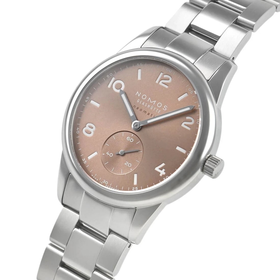 NOMOS GLASHUTTE CLUB SPORT NEOMATIK WATCH: NOMOS Glashutte Club Sport Neomatik Watch Brand: TAG Heuer Type/Style: Wristwatch Material: Case Material Material (main) stainless steel Color: amber brown Size: Case size 39.5mm Case thickness