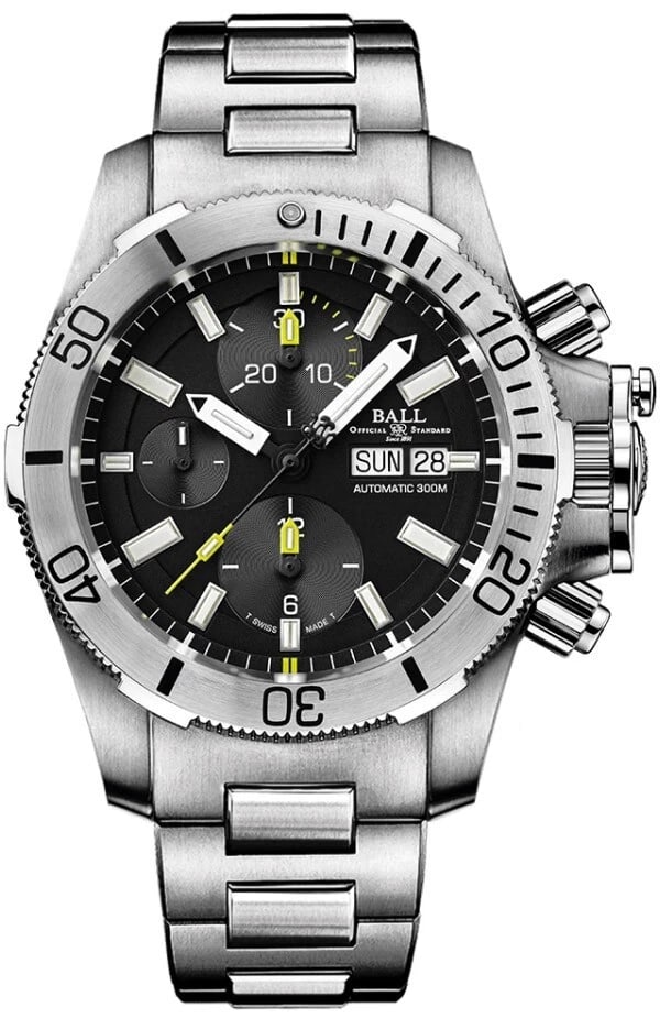 BALL WATCH SUBMARINE WARFARE CHRONOGRAPH AUTOMATIC WATCH: BALL WATCH SUBMARINE WARFARE Chronograph Automatic Watch Brand: BALL Type/Style: Wristwatch Material: Case Material Stainless steel Color: none Size: Case width: approx. 43mm (excluding crown)