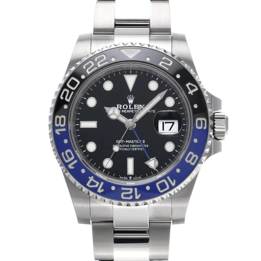 ROLEX GMT-MASTER II BLACK WATCH: ROLEX GMT-Master II black Watch Brand: ROLEX Type/Style: Wristwatch Material: Band Material none, Case Material Stainless steel Color: Dial Color black Size: ?Case? H/about 40mm W/about 40mm D/about 1