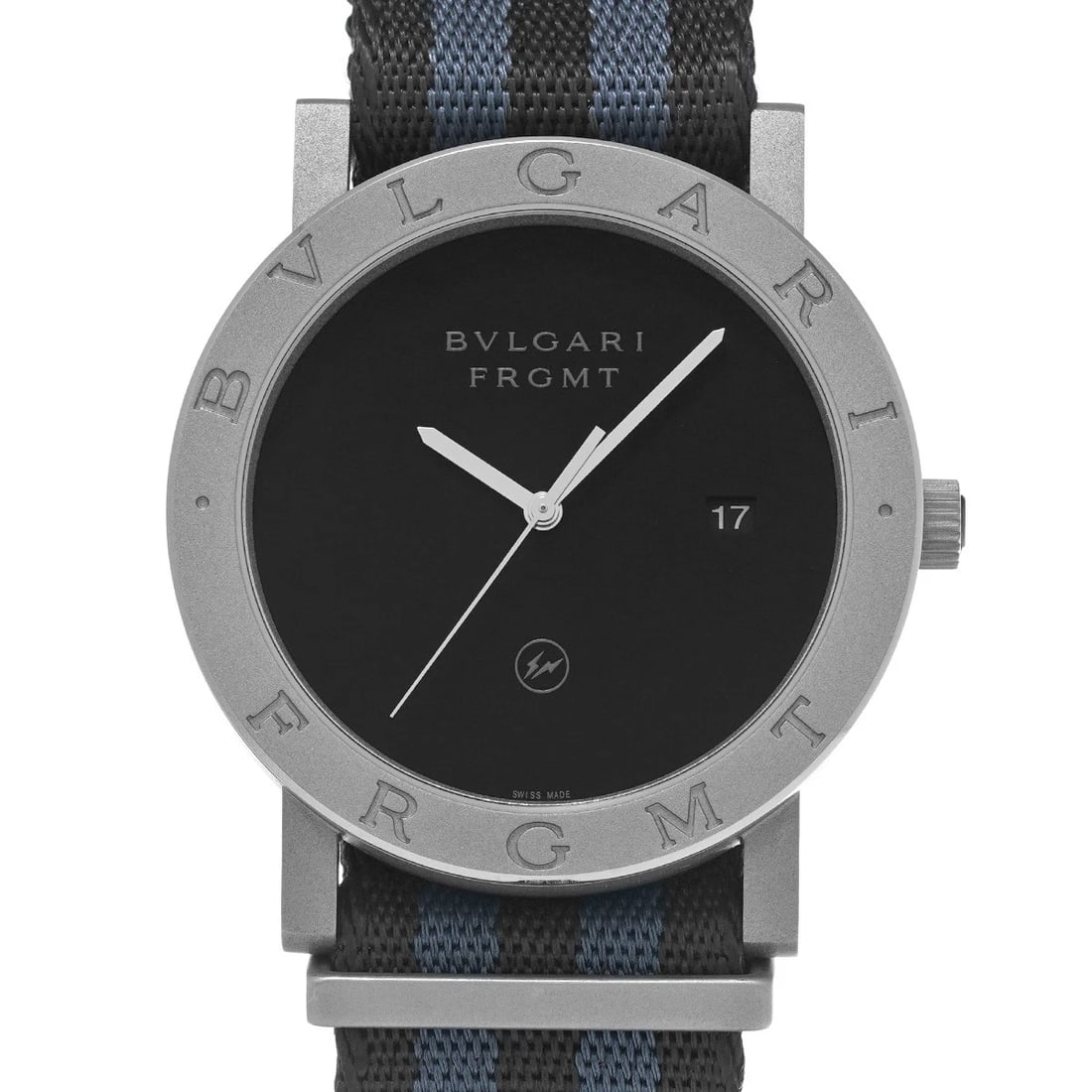 BVLGARI BULGARIBULGARI FRAGT DESIGN SPECIAL EDITION BLACK WATCH: BVLGARI BulgariBulgari Fragt Design Special Edition black Watch Brand: BVLGARI Type/Style: Wristwatch Material: Band Material Nylon, Case Material Stainless steel Color: Dial Color black Size: ?Case? 