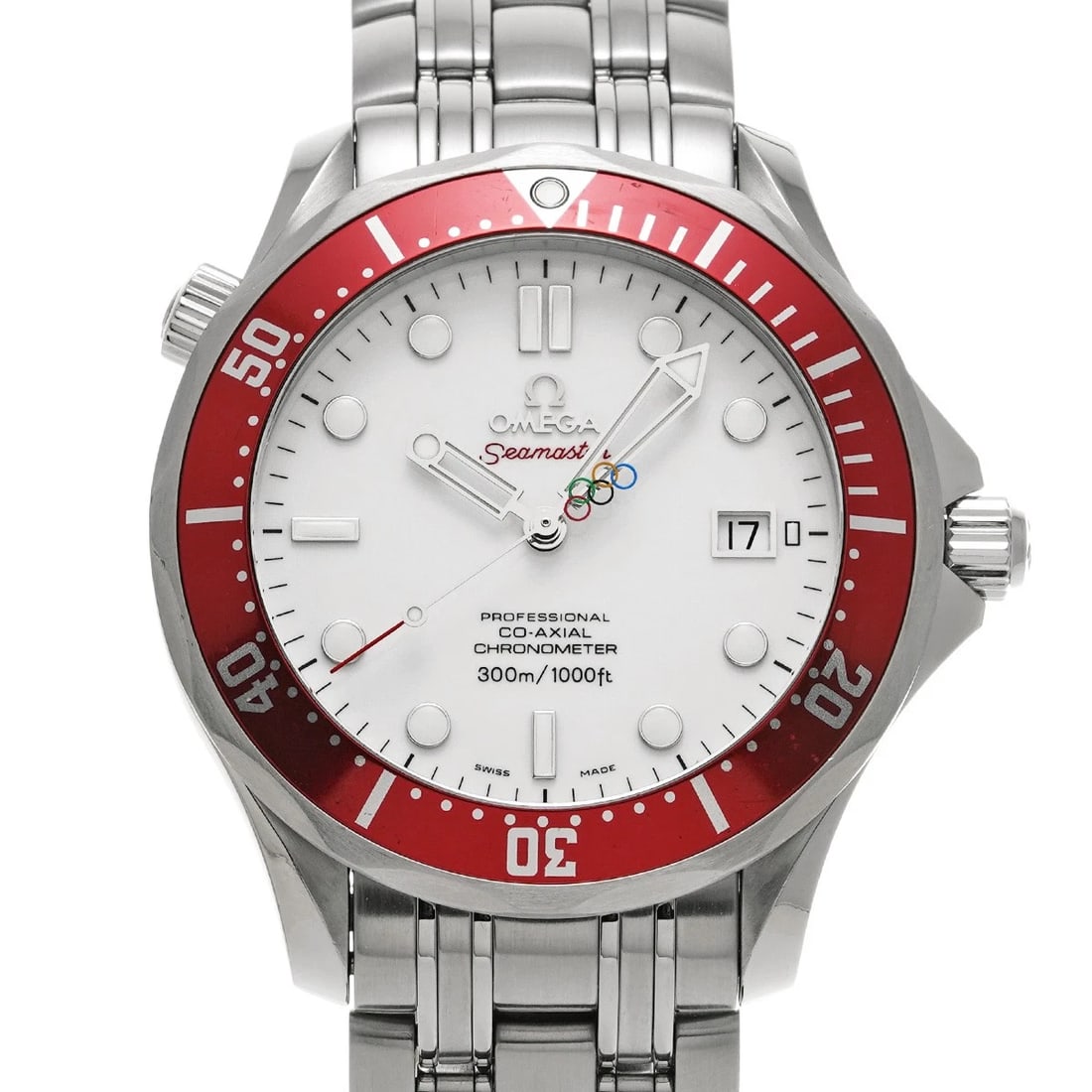OMEGA SEAMASTER DIVER CO-AXIAL VANCOUVER OLYMPICS WATCH: OMEGA Seamaster Diver Co-axial Vancouver Olympics Watch Brand: OMEGA Type/Style: Wristwatch Material: Band Material Stainless steel, Case Material Stainless steel Color: Dial Color white Size: ?Case? 