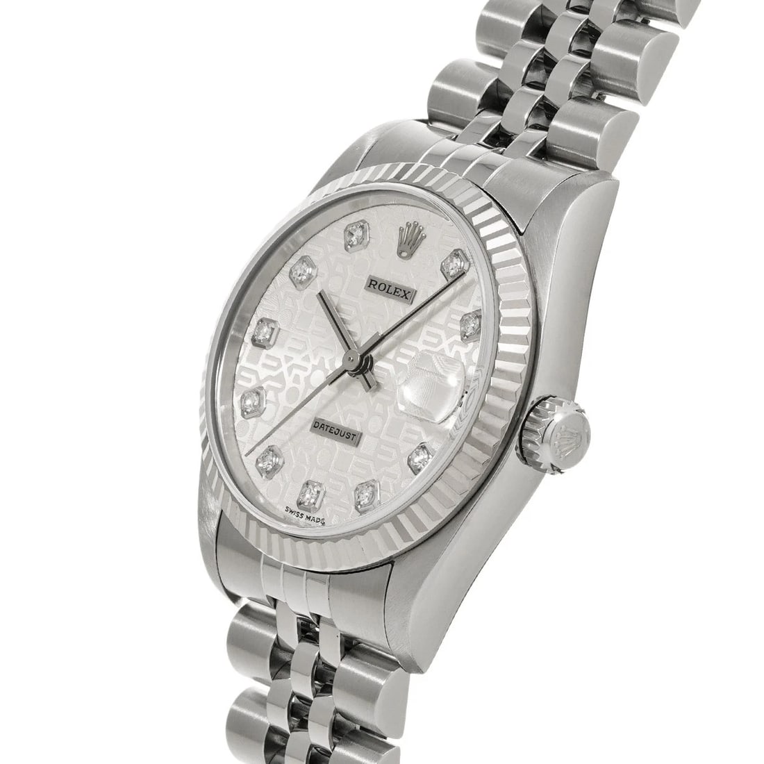 ROLEX DATEJUST SILVER COMPUTER/DIAMOND WATCH - 2