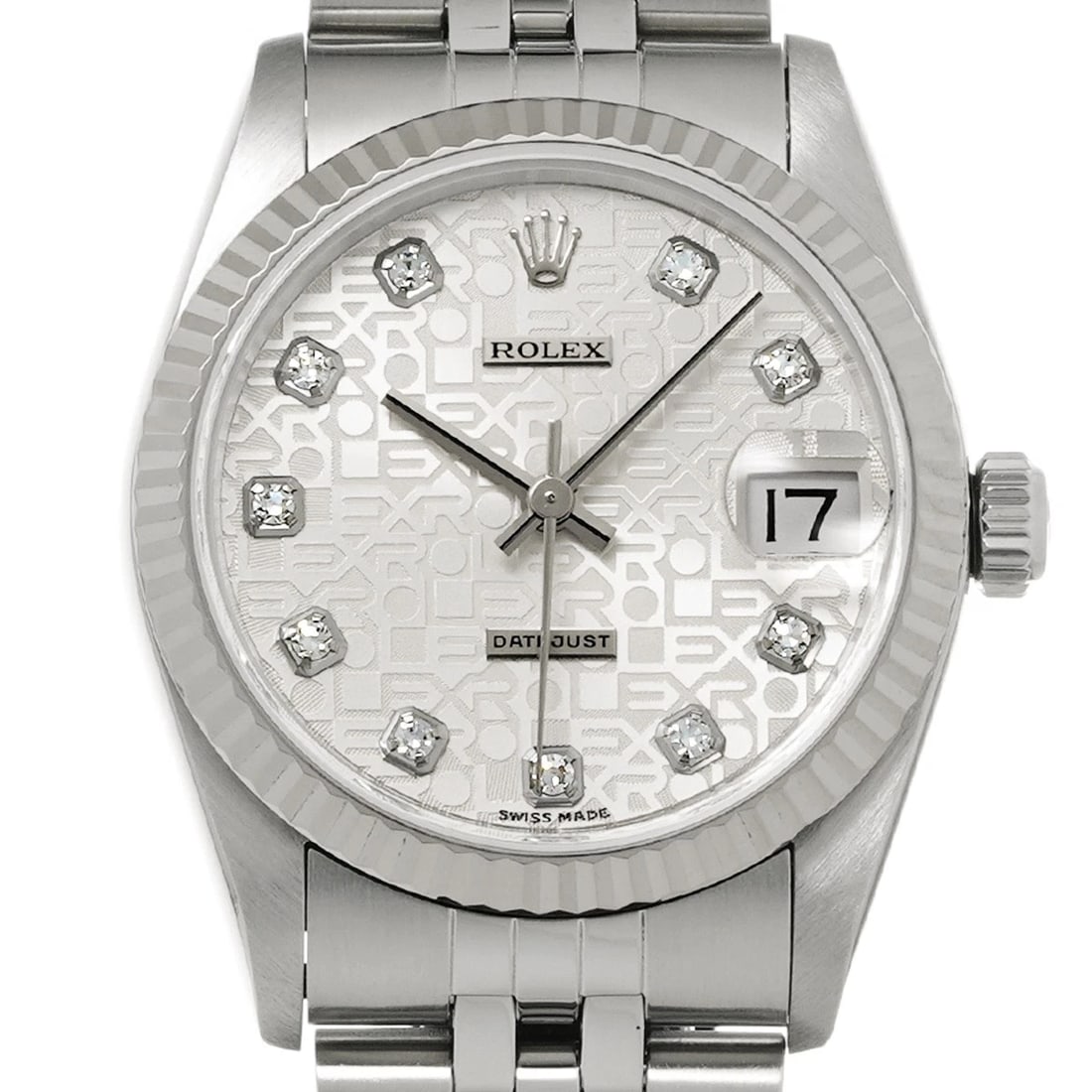 ROLEX DATEJUST SILVER COMPUTER/DIAMOND WATCH - 4