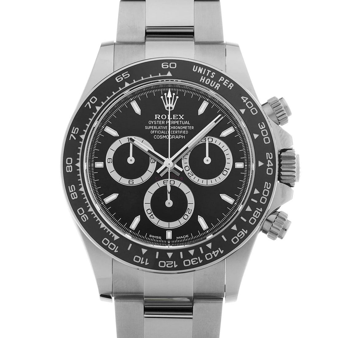 ROLEX COSMOGRAPH DAYTONA BLACK WATCH: ROLEX Cosmograph Daytona black Watch Brand: ROLEX Type/Style: Wristwatch Material: Band Material Stainless steel, Case Material Stainless steel Color: Dial Color black Size: ?Case? H/about 40mm W/abou