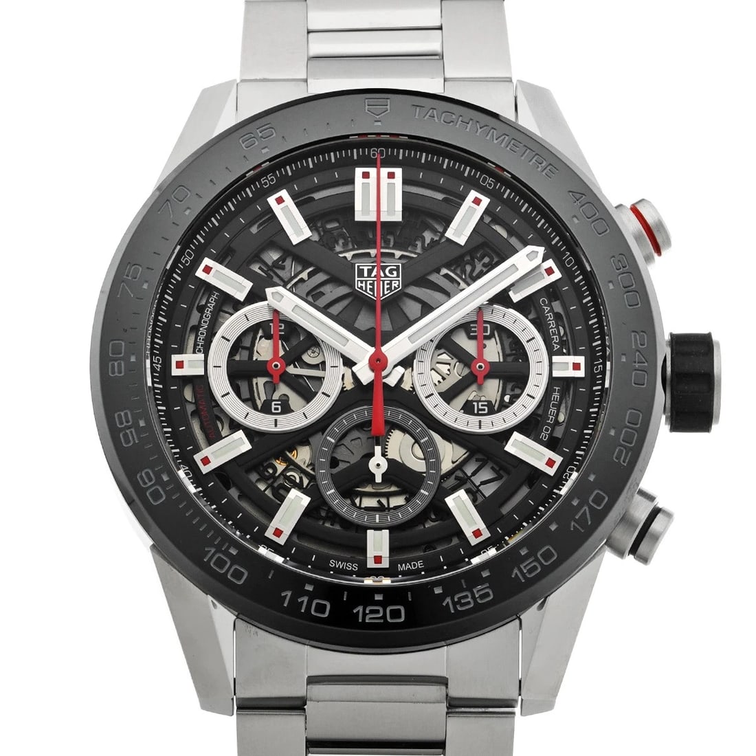 TAG HEUER CARRERA CALIBER CHRONOGRAPH BLACK WATCH: TAG HEUER Carrera Caliber Chronograph black Watch Brand: TAG HEUER Type/Style: Wristwatch Material: Band Material Stainless steel/rubber, Case Material Stainless steel Color: Dial Color black Size: ?C