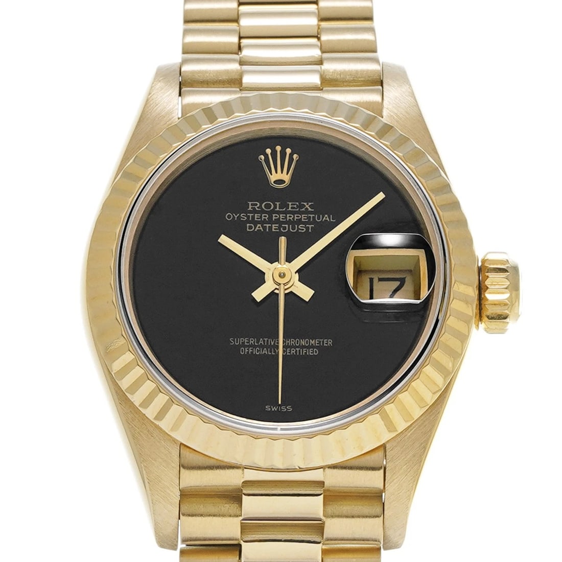 ROLEX DATEJUST BLACK WATCH - 4