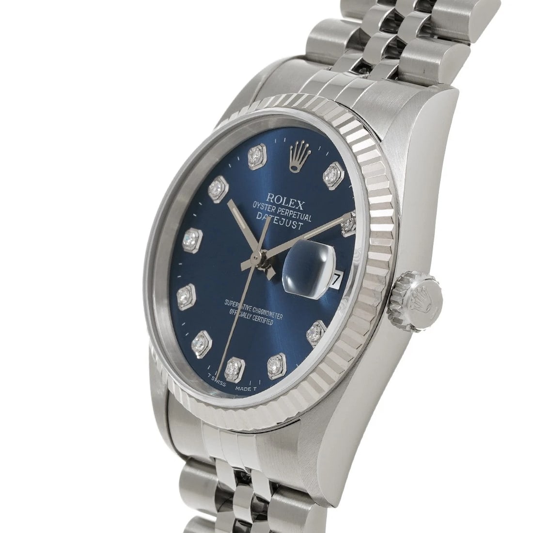 ROLEX DATEJUST BLUE/DIAMOND WATCH - 2