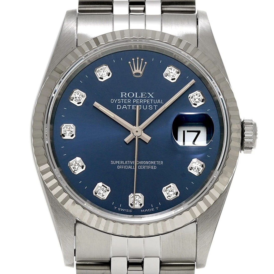 ROLEX DATEJUST BLUE/DIAMOND WATCH - 4