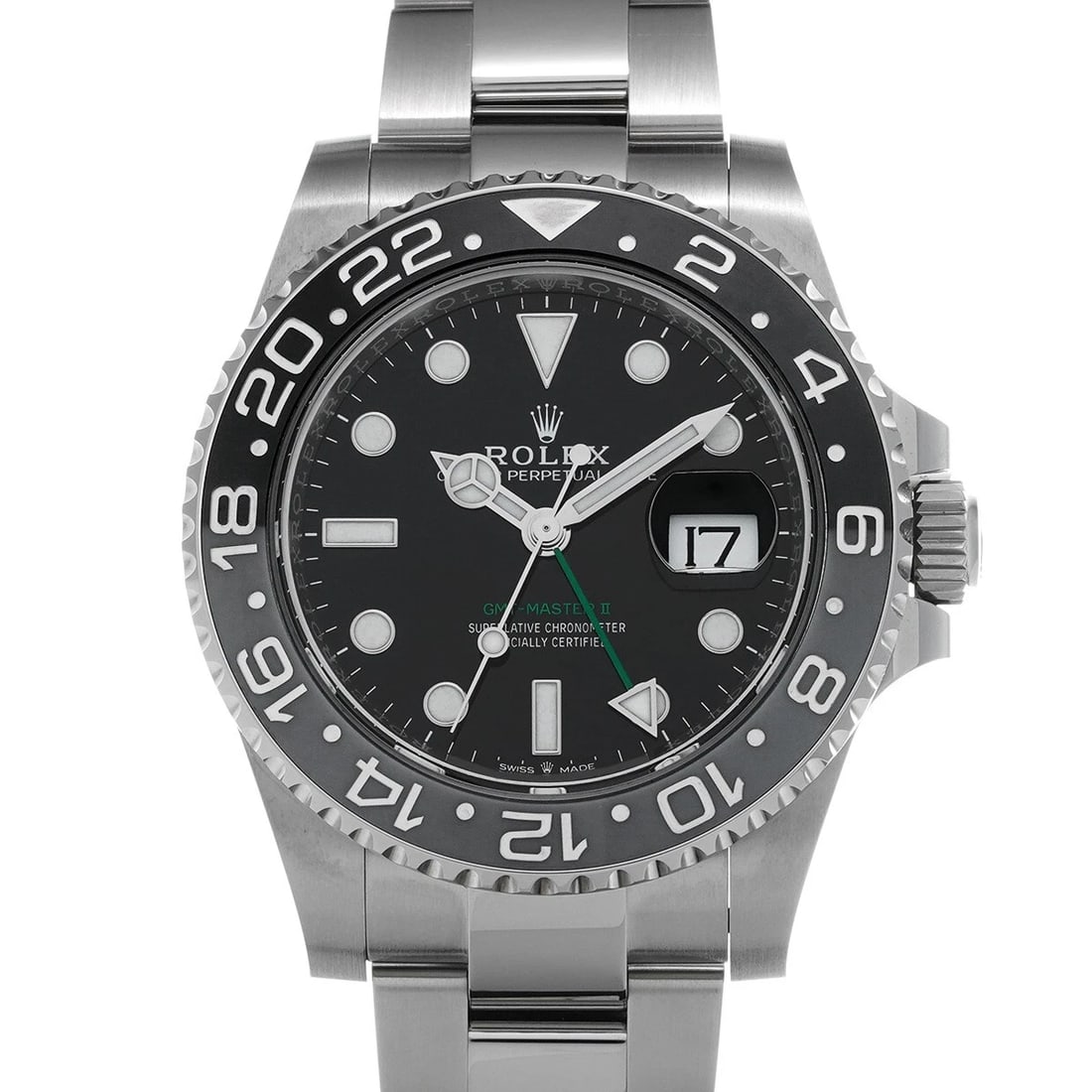 ROLEX GMT-MASTER II BLACK WATCH: ROLEX GMT-Master II black Watch Brand: ROLEX Type/Style: Wristwatch Material: Band Material Stainless steel, Case Material Stainless steel Color: Dial Color black Size: ?Case? H/about 40mm W/about 40m
