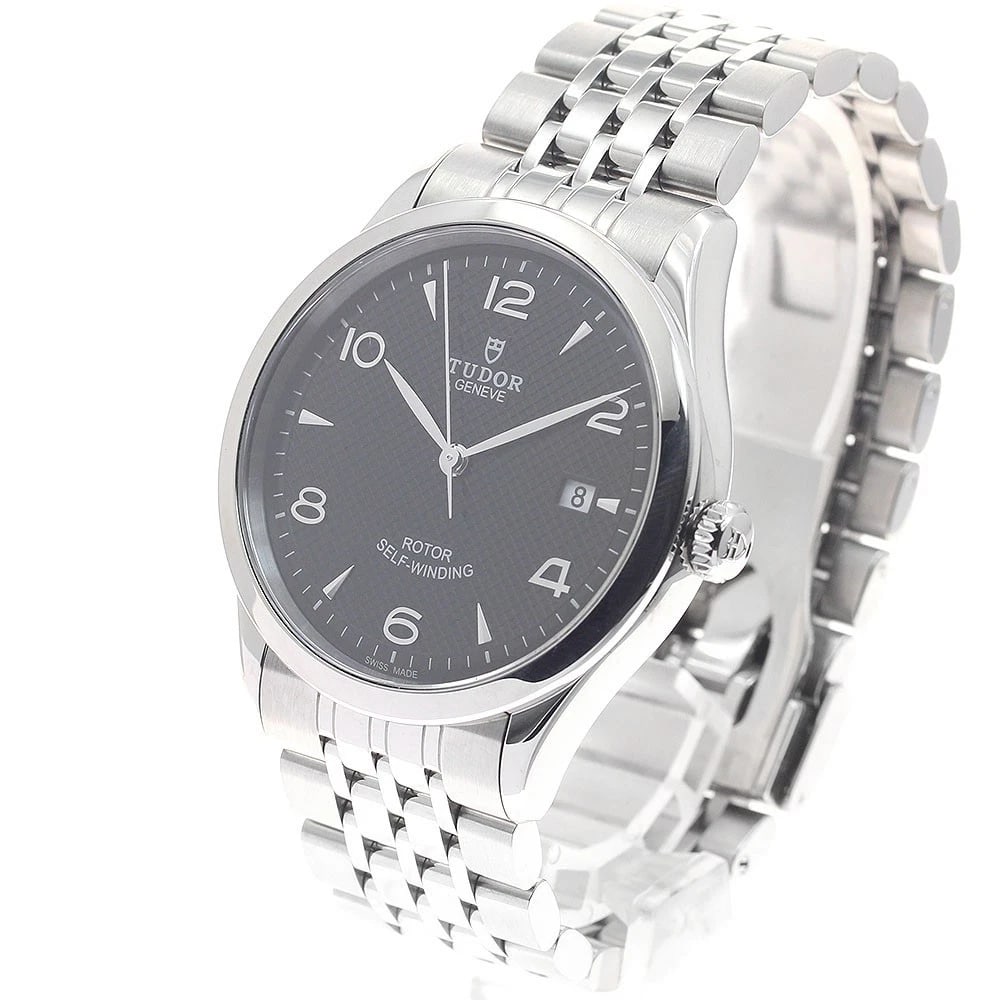 TUDOR DATE BLACK AUTOMATIC WATCH - 2