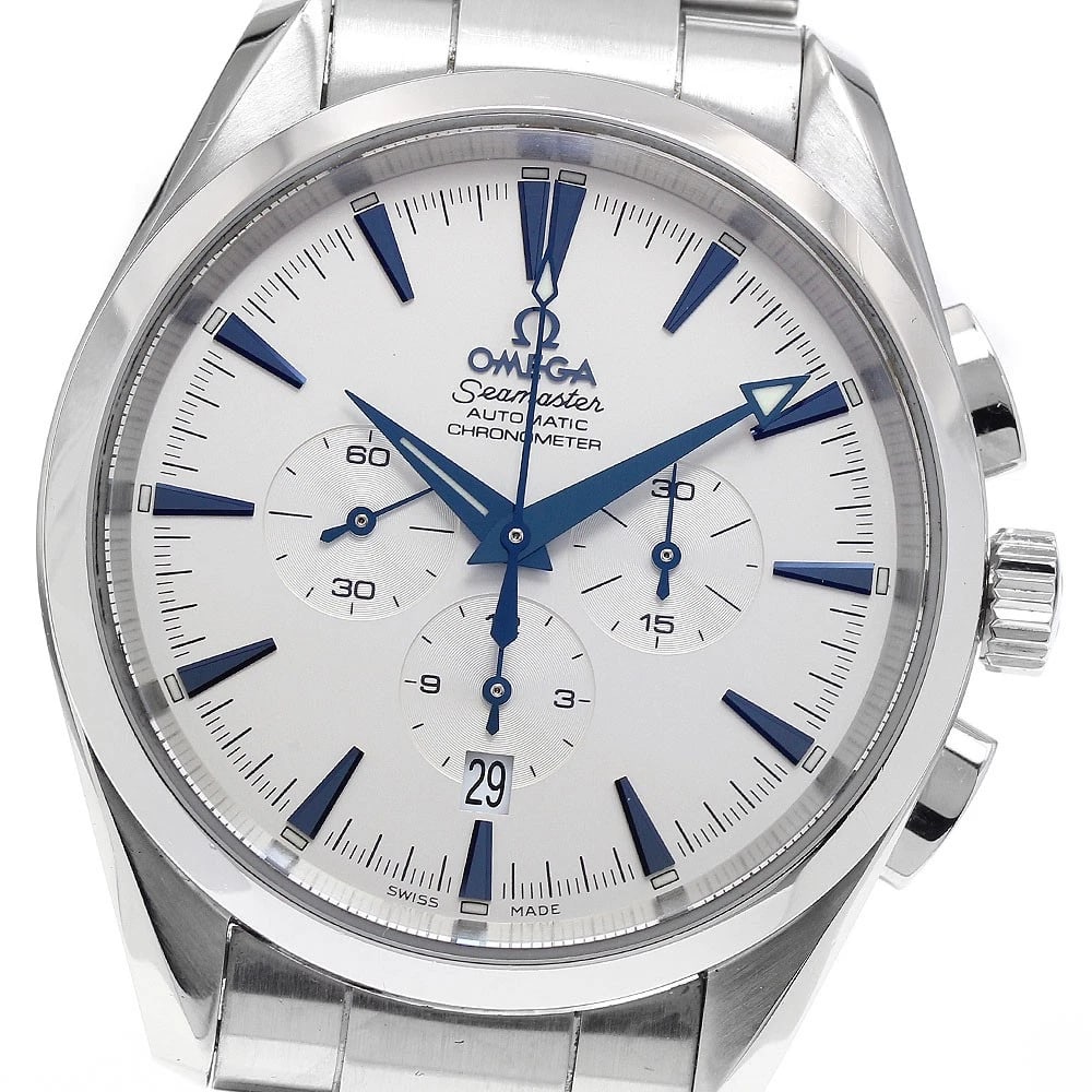 OMEGA SEAMASTER AQUA TERRA CHRONOGRAPH AUTOMATIC WATCH: OMEGA Seamaster Aqua Terra Chronograph Automatic Watch Brand: OMEGA Type/Style: Wristwatch Material: Band Material Stainless Steel, Case Material Stainless Steel Color: Dial Color white Band Color