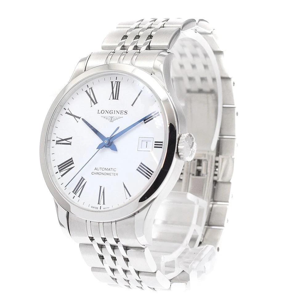 LONGINES DATE WHITE AUTOMATIC WATCH - 2