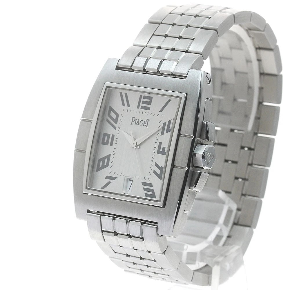 PIAGET UPSTREAM DATE SILVER AUTOMATIC WATCH - 2