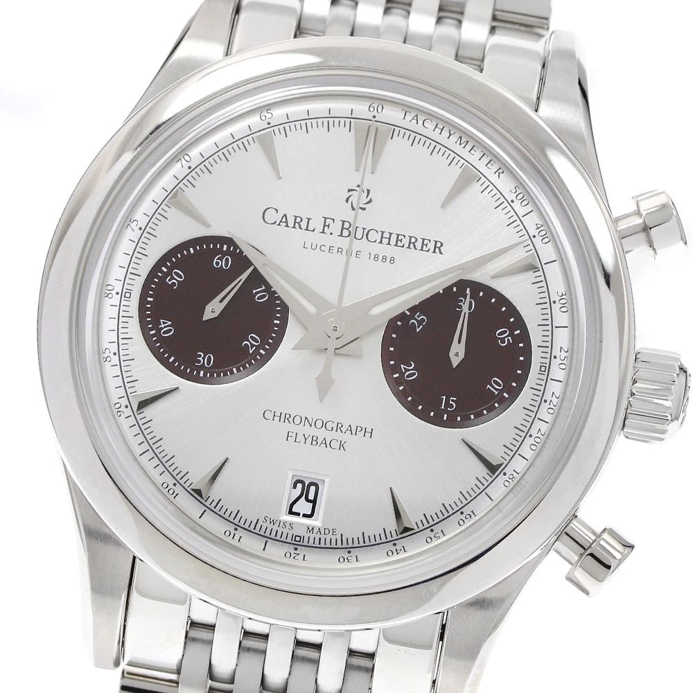 CARL F.BUCHERER AUTOMATIC WATCH: CARL F.BUCHERER Automatic Watch Brand: CARL F.BUCHERER Type/Style: Wristwatch Material: Band Material Stainless Steel, Case Material Stainless Steel Color: Dial Color Silver Band Color Silver Case