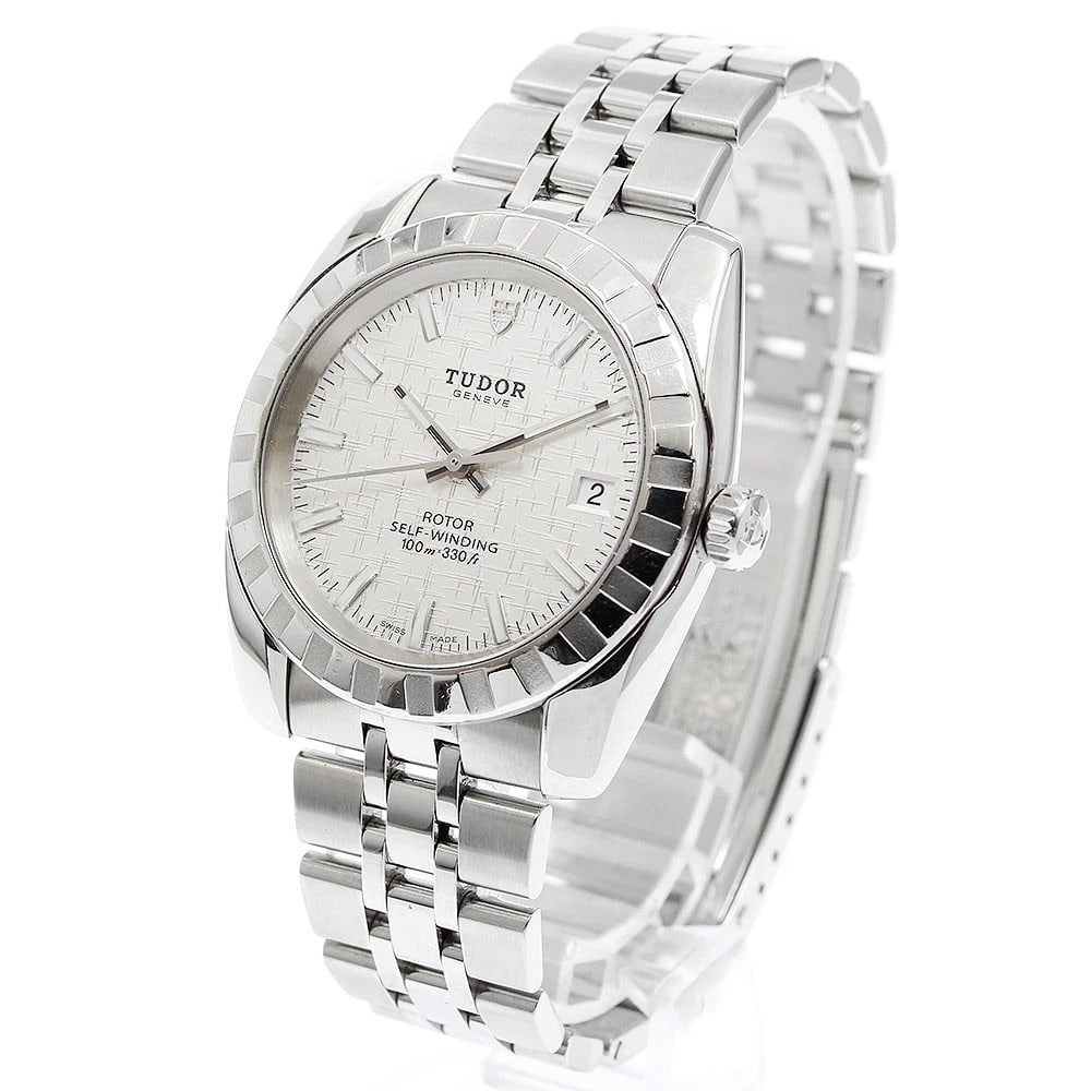 TUDOR CLASSIC DATE SILVER AUTOMATIC WATCH - 2