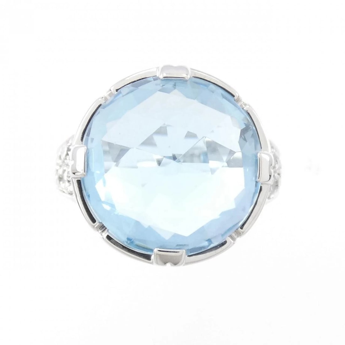 BVLGARI PARENTESI COCKTAIL RING: Bvlgari Parentesi Cocktail Ring Brand: BVLGARI Type/Style: Bulgari Ring Material: 750 white gold, Main Stone Blue Topaz Color: white gold Size: US 5 Accessories: None Accessories Notice: When
