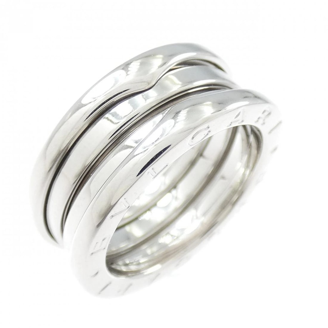 BVLGARI B.ZERO1 3-BAND RING: Bvlgari B.zero1 3-Band Ring Brand: BVLGARI Type/Style: Bulgari Ring Material: 750 white gold, Color: white gold Size: US 5 3/4 Accessories: None Accessories Notice: When purchasing pre-owned goods,