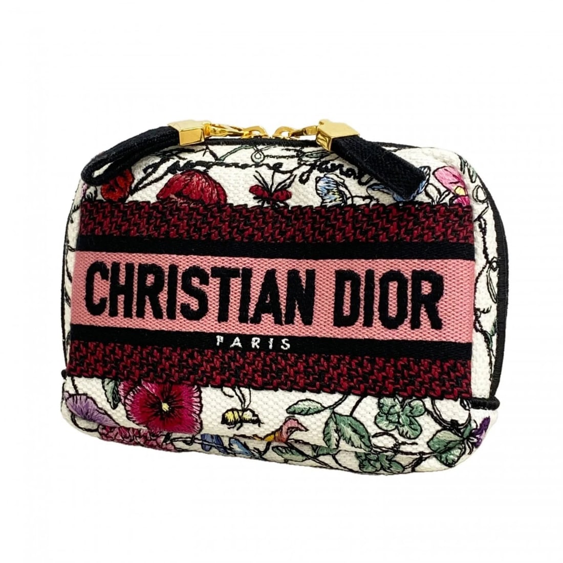 CHRISTIAN DIOR BAG/POUCH, CANVAS, WHITE, MULTICOLOR: Christian Dior Bag/Pouch, Canvas, White, Multicolor Brand: Christian Dior Type/Style: Pouch Material: Canvas Color: Multi-color, White Size: (HxWxD) 9.5cm x 14cm x 3.5cm / 3.74'' x 5.51'' x 1.37''