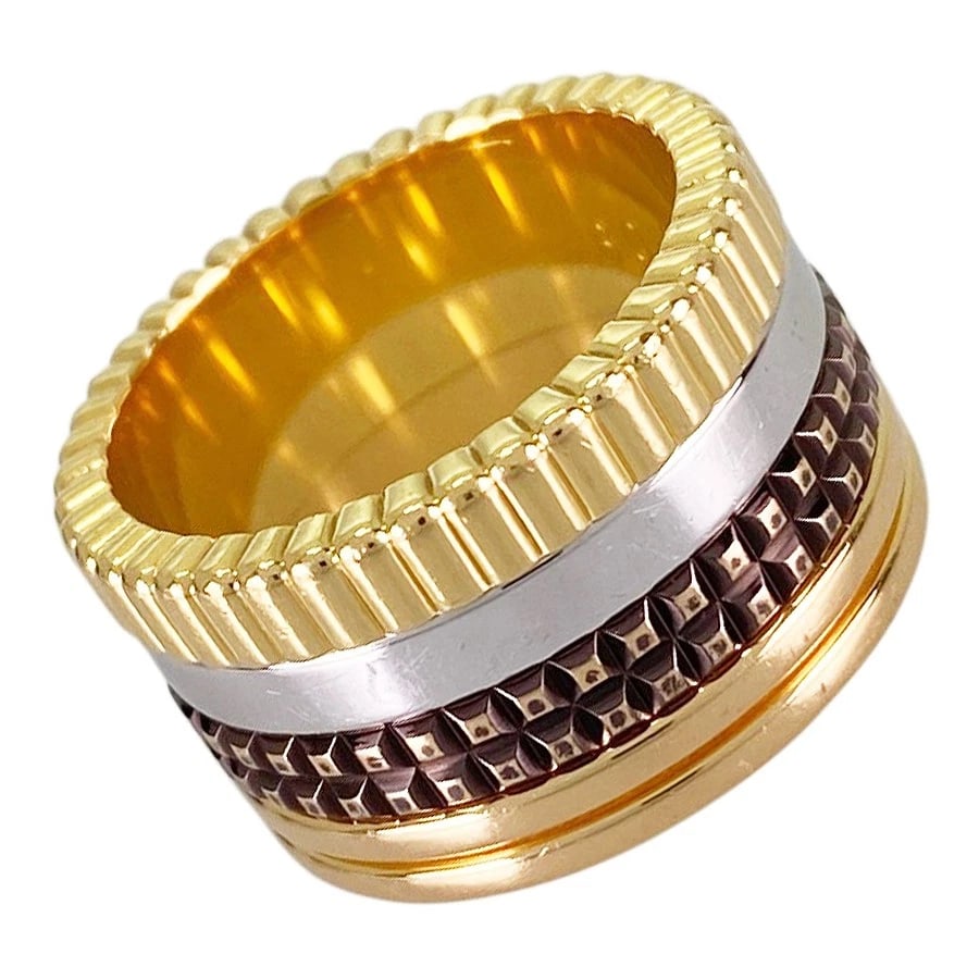BOUCHERON QUATRE CLASSIC YELLOW GOLD RING: Boucheron Quatre Classic Yellow gold Ring Brand: Boucheron Type/Style: Ring Material: 18K Yellow Gold K18WG 18K Pink Gold, Color: Gold Size: US:5.5 Accessories: None Accessories Notice: When