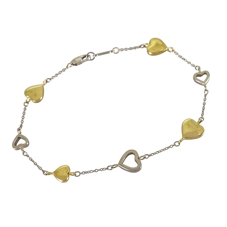 TIFFANY&CO. MULTI HEART YELLOW GOLD BRACELET: TIFFANY&Co. multi heart Yellow gold Bracelet Brand: TIFFANY&Co. Type/Style: Bracelet Material: 18K Yellow Gold K18WG, Color: Gold Size: Wrist Size:18.5cm Accessories: None Accessories Noti