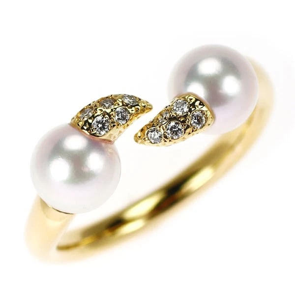 TASAKI PEARL K18YG AKOYA PEARL DIAMOND RING (1 of 2)