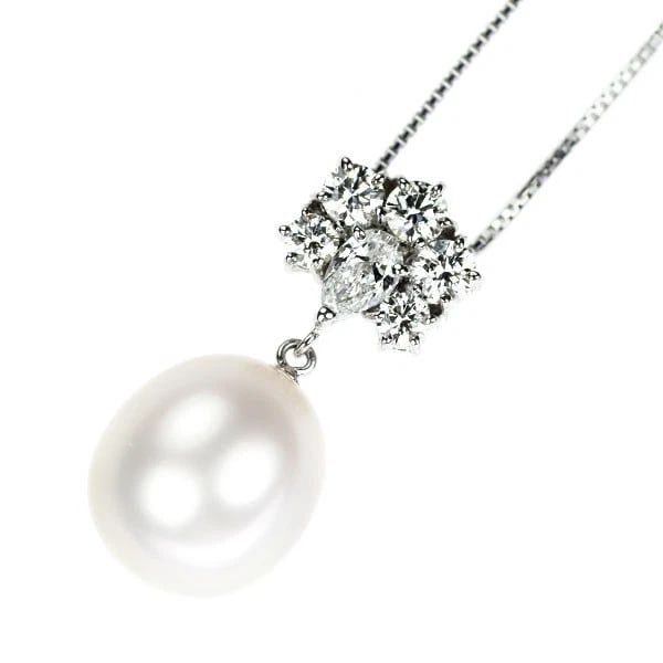 MIKIMOTO K18WG WHITE PEARL DIAMOND PENDANT NECKLACE: Mikimoto K18WG White Pearl Diamond Pendant Necklace Brand: Mikimoto Type/Style: pendant necklace Material: K18WG, Main Stone White Pearl\Natural Color: WG Size: Chain Length 45.5 Accessories: None