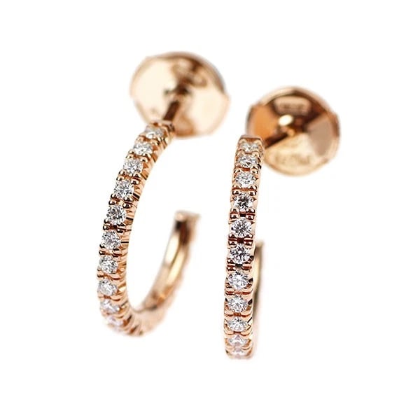 CARTIER K18PG DIAMOND EARRINGS: Cartier K18PG Diamond Earrings Brand: Cartier Type/Style: piercing Material: K18PG, Main Stone Natural Color: PG Size: Length/Width/Diameter 14.3 Accessories: None Accessories Notice: When