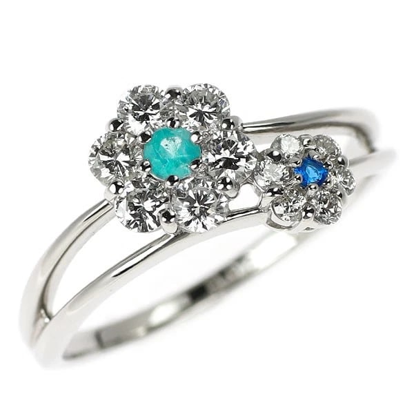 PT900 PARAIBA TOURMALINE HAUYNITE DIAMOND RING: Pt900 Paraiba Tourmaline Hauynite Diamond Ring Brand: None Type/Style: Ring Material: Pt900, Main Stone Natural Color: None Size: 4.75 - 5 US Accessories: None Accessories Notice: When pur