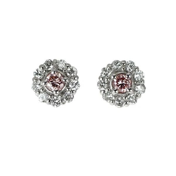 PT900/ PT950 NATURAL PINK DIAMOND EARRINGS: Pt900/ Pt950 Natural Pink Diamond Earrings Brand: None Type/Style: piercing Material: Pt950/Pt900, Main Stone Natural Color: Pt Size: Length/Width/Diameter 5.2 Accessories: None Accessories Notice: