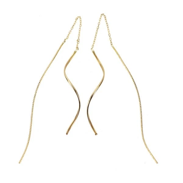 K18YG AMERICAN EARRING: K18YG American earring Brand: None Type/Style: piercing Material: K18YG, Color: YG Size: Length/Width/Diameter 53.2 Accessories: None Accessories Notice: When purchasing pre-owned goods, please refer