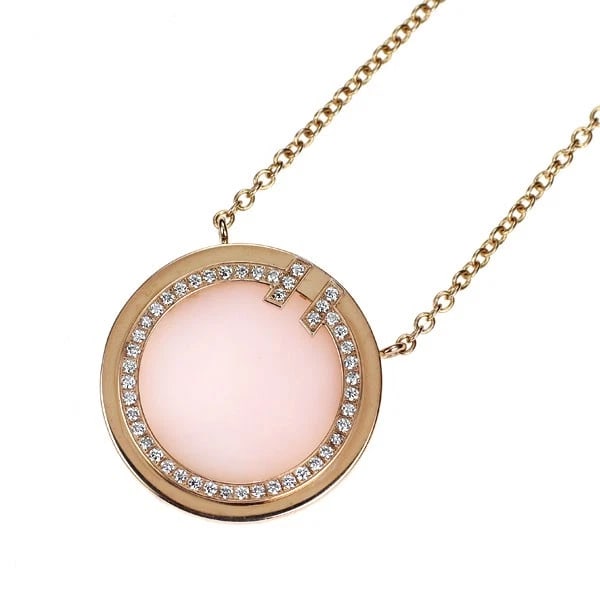 TIFFANY & CO K18PG PINK OPAL DIAMOND PENDANT NECKLACE: Tiffany & Co K18PG Pink Opal Diamond Pendant Necklace Brand: Tiffany Type/Style: pendant necklace Material: K18PG, Main Stone Natural Color: PG Size: Chain Length 45.5 Accessories: None Accessories