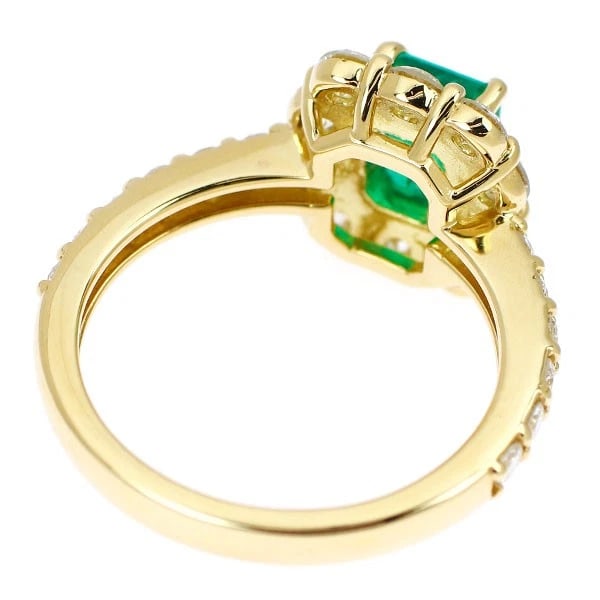 K18YG EMERALD DIAMOND RING - 3