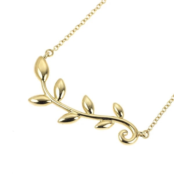 TIFFANY & CO K18YG PENDANT NECKLACE OLIVE LEAF: Tiffany & Co K18YG pendant necklace olive leaf Brand: Tiffany Type/Style: pendant necklace Material: K18YG, Color: YG Size: Chain Length 45 Accessories: None Accessories Notice: When purch