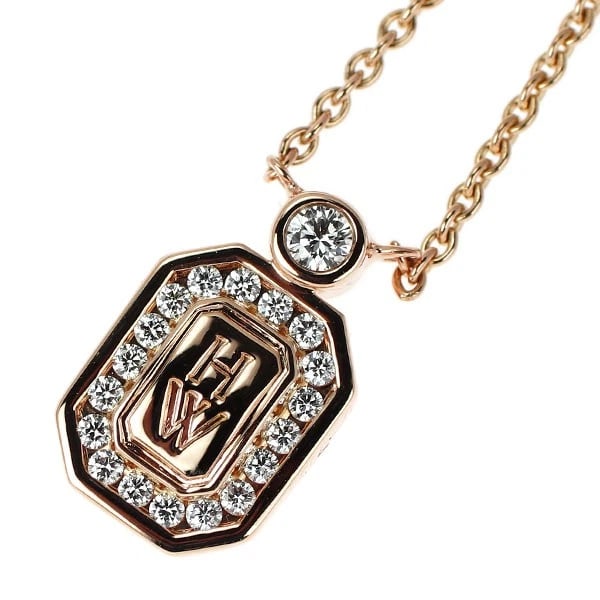 HARRY WINSTON K18PG DIAMOND PENDANT NECKLACE: Harry Winston K18PG Diamond Pendant Necklace Brand: Harry Winston Type/Style: pendant necklace Material: K18PG, Main Stone Natural Color: PG Size: Chain Length 41 Accessories: None Accessories
